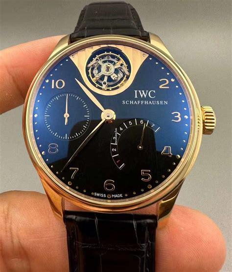 iwc portuguese tourbillon mystere|iwc portuguese chronograph blue.